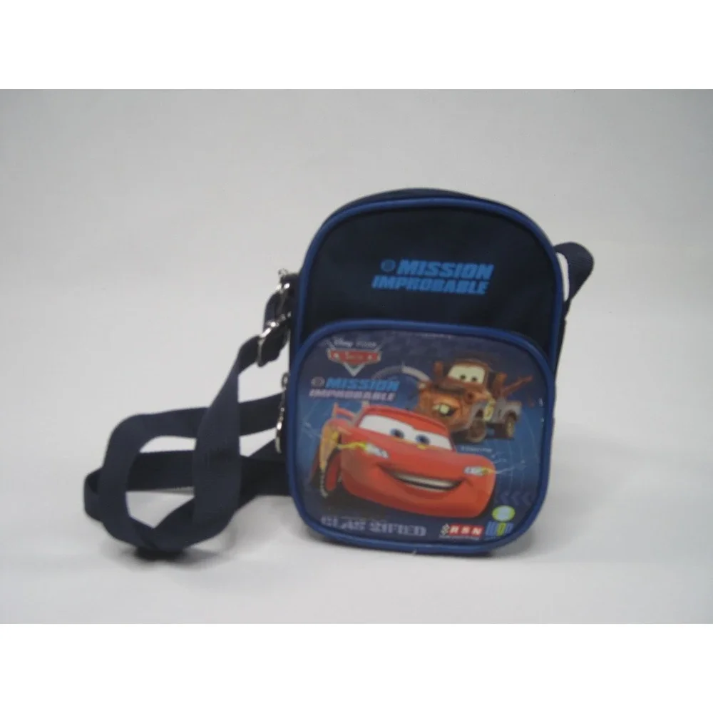 Disney Pixar Cars Lightning McQueen Mater Crossbody Bag Blue Canvas Vintage